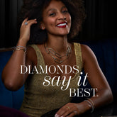 Gold & Pave Diamond Long Necklace - Dracakis Jewellers